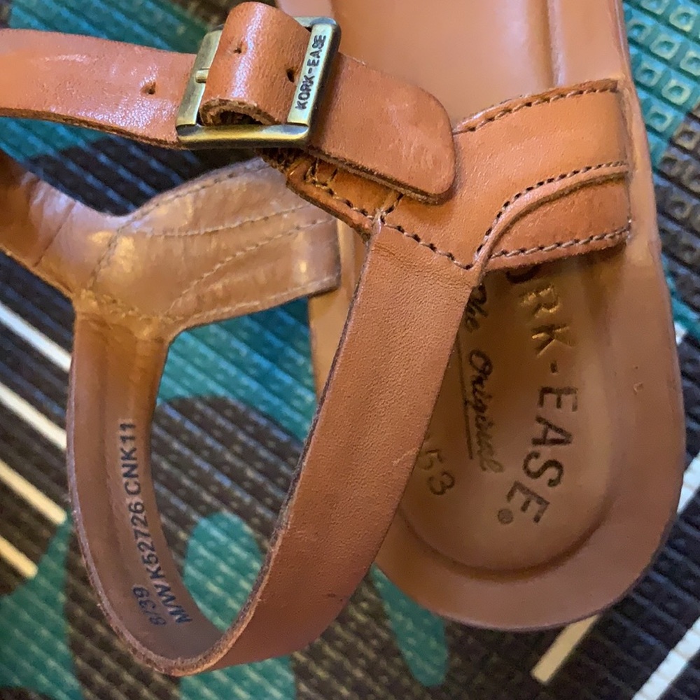 Kork-Ease Women’s Tan Leather Platform Sandals Size 8US - Picture 4 of 6